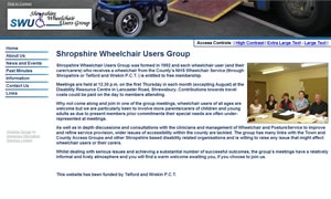 Shropshire Wheelchair Users Group website image