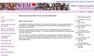 Wem Town Council website image